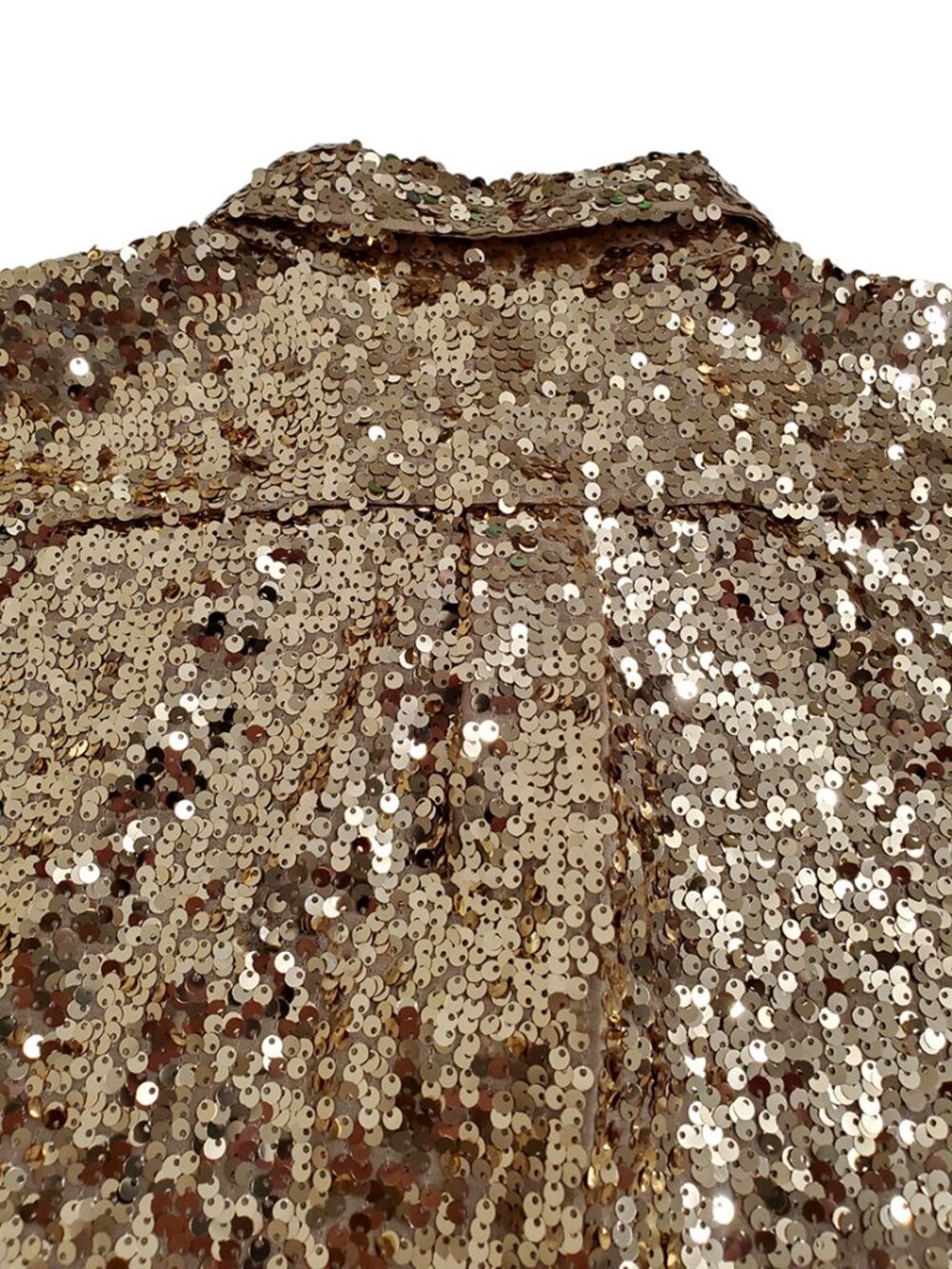J. Crew Collection Classic Fit Sequin Shirt Size 0 Long Sleeve BV869 Gold Sparkl - Picture 10 of 12